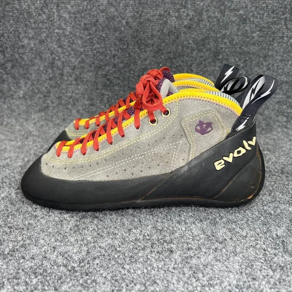 Evolv Astroman Climbing Shoes Men's Size 8 Grey‎ Mid Trax Rubber Rock Adventure